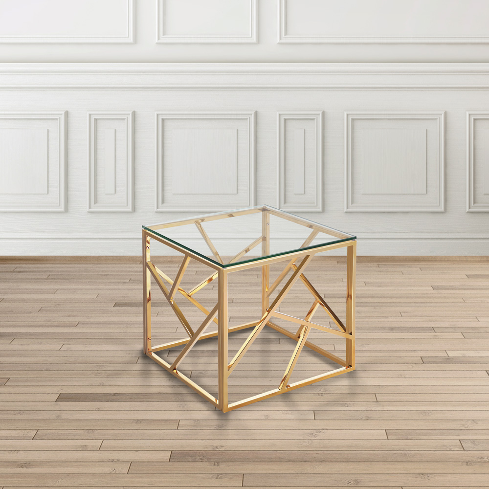 Carole End Table: Gold